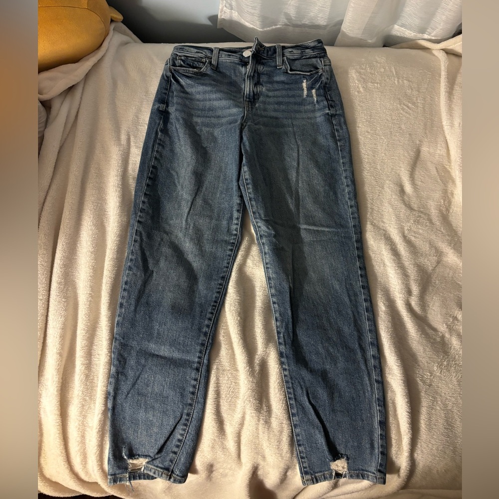 SO dark wash high rise mom jean